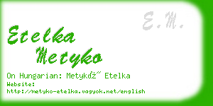 etelka metyko business card